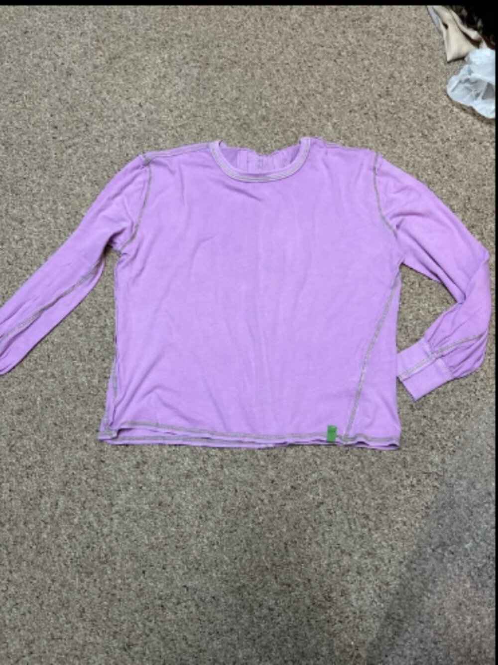 WE THE FREE PEOPLE LILAC LAVENDER GREEN STITCH OVERSIZE BOXY TEE TOP NEW M